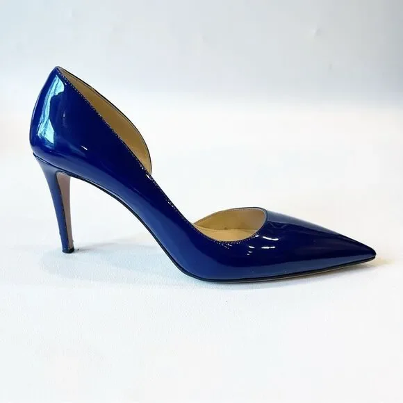 Prada D’Orsay Blue Patent Pumps 39.5 - Picture 3 of 12